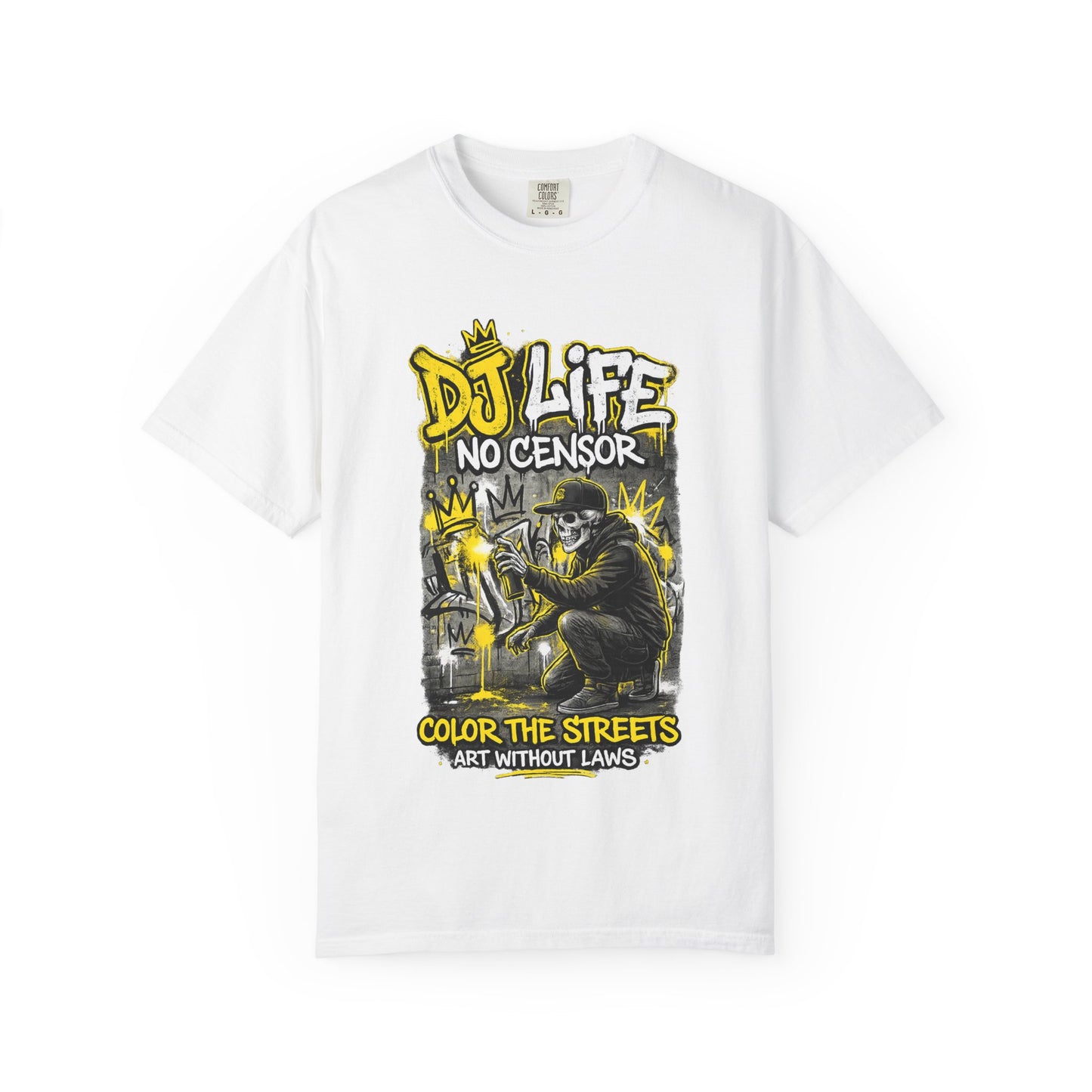 DJ Life No Censor Graphic T-Shirt — Street Art Gorilla "Color the Streets" Tee