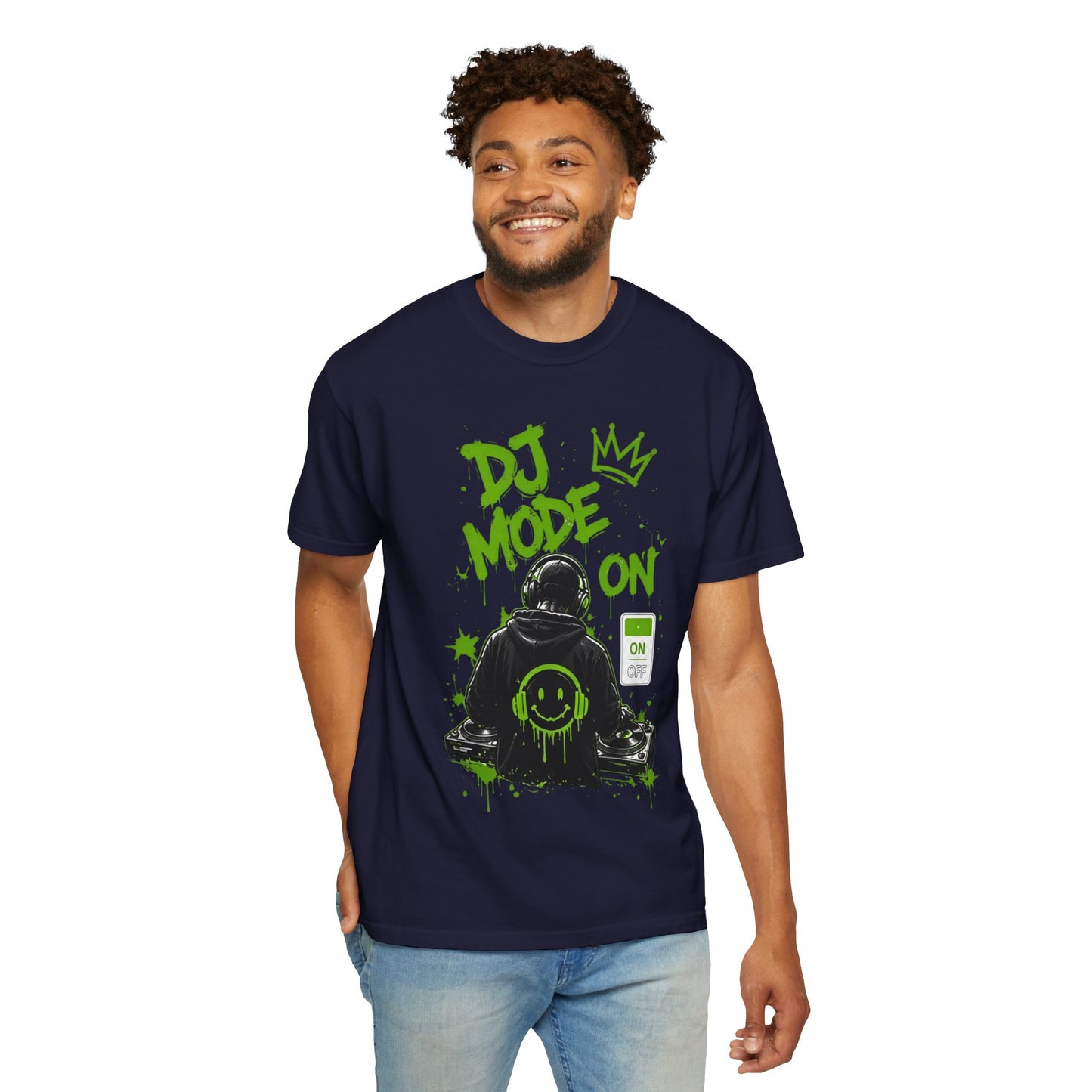 DJ Mode On T-Shirt — Neon Green DJ Graphic Tee