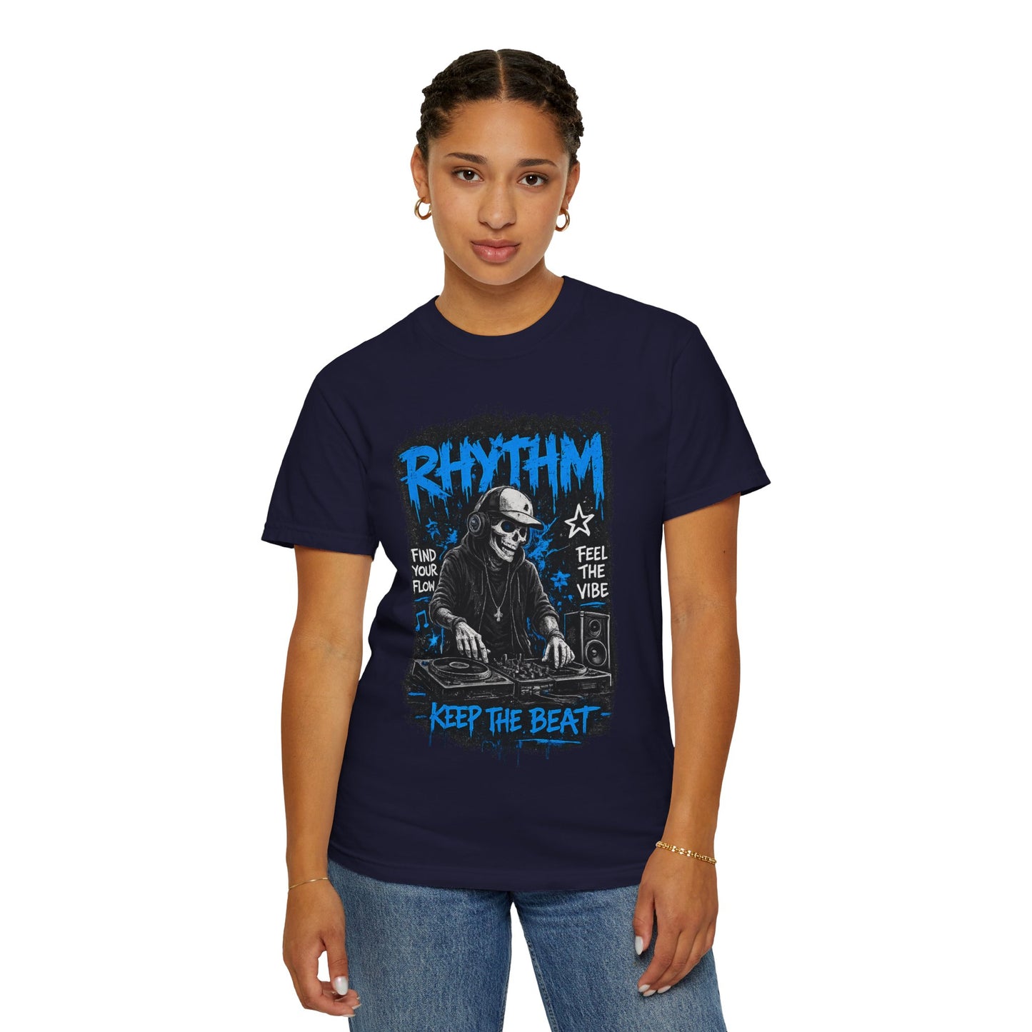 Rhythm DJ Skull Keep The Beat T-Shirt | Music Graphic Tee