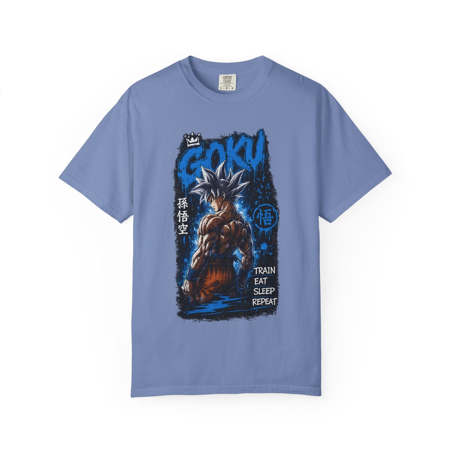 Goku Graphic T-Shirt — "Train Eat Sleep Repeat" Anime Tee