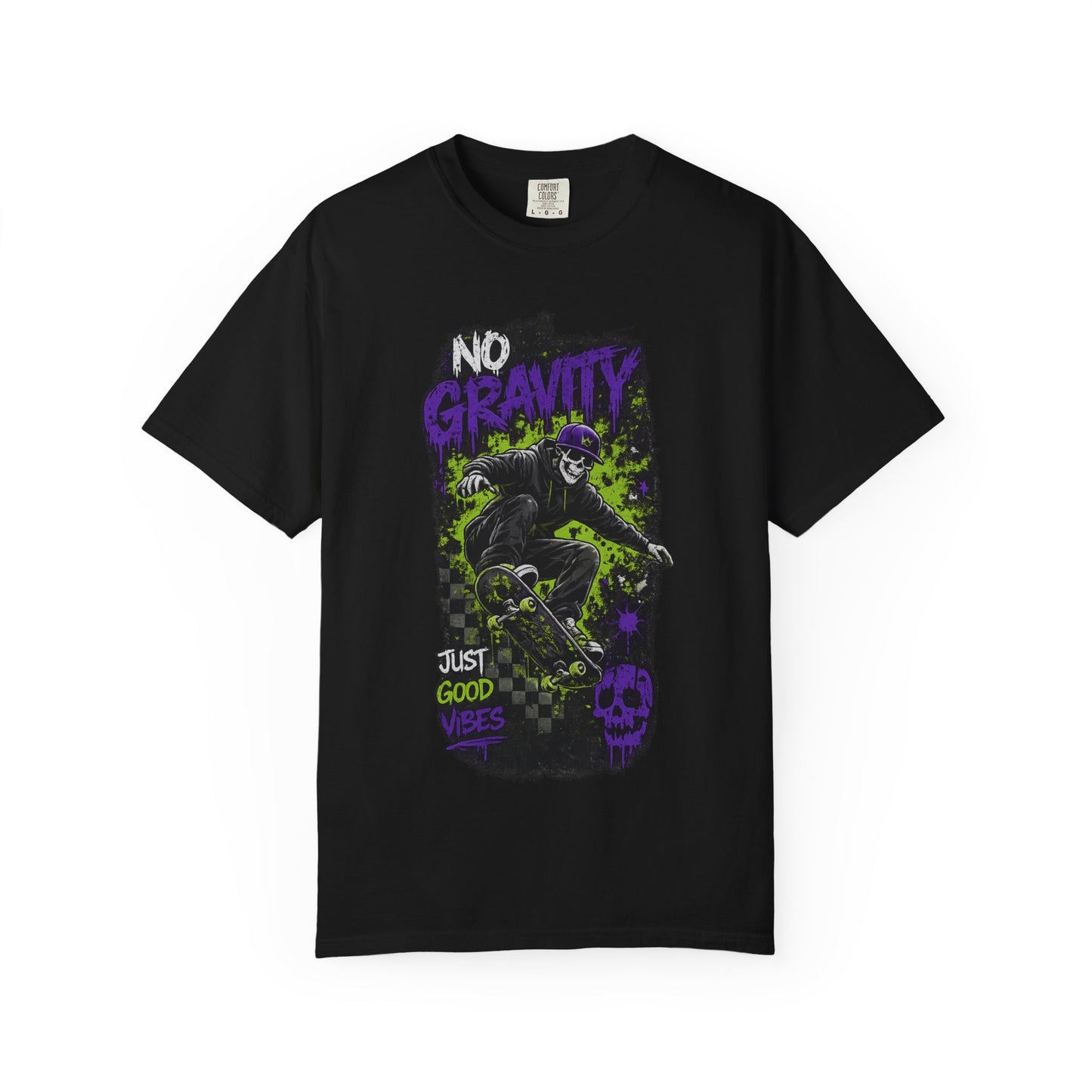 No Gravity Skateboard T-Shirt — Skate Punk Graphic Tee ("Just Good Times")