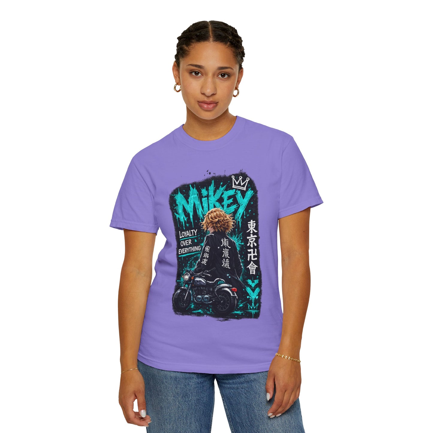 Mikey Motorcycle Graphic T-Shirt — "Loyalty Over Everything" Anime Streetwear