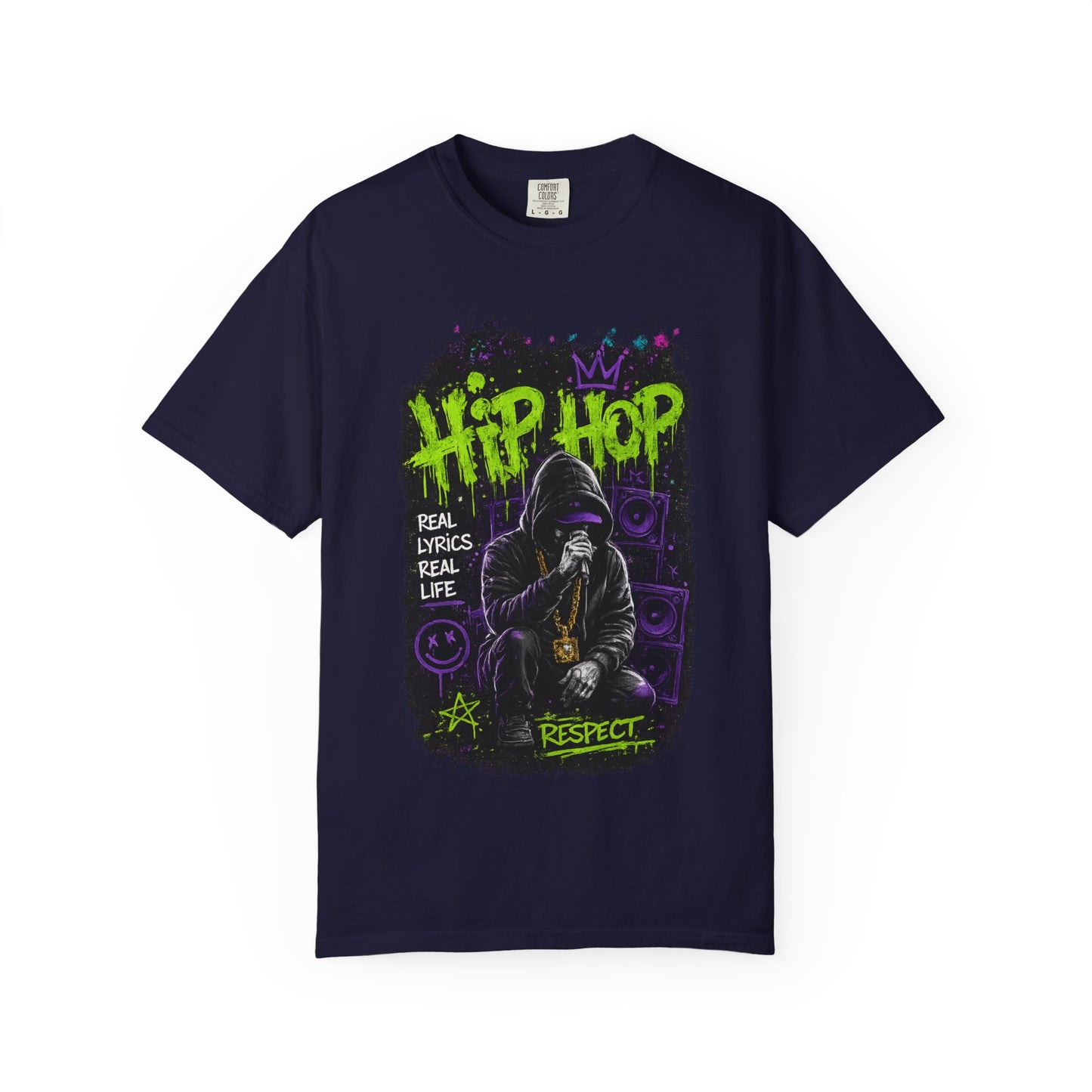 Hip Hop Respect T-Shirt — Graffiti Rap Streetwear Tee ("Real Lyrics Real Life")