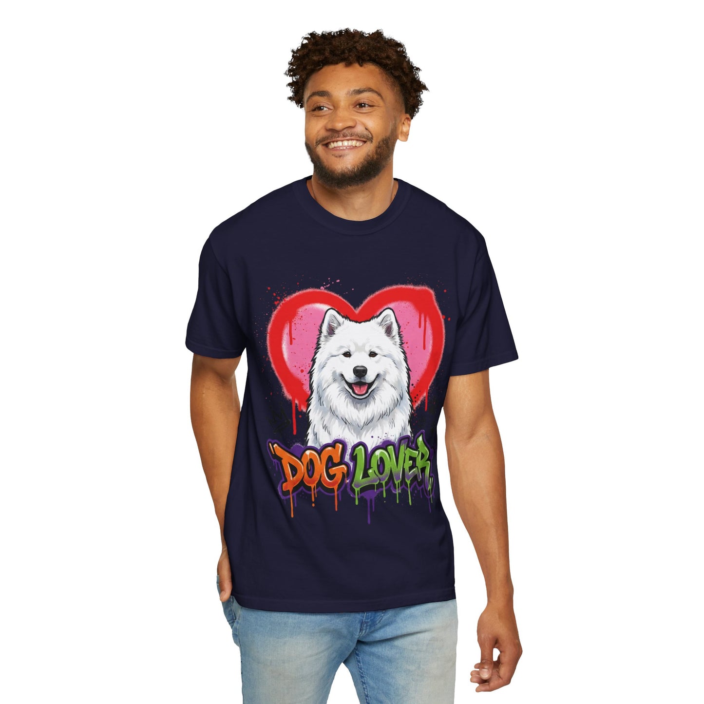 Dog Lover T-Shirt — Cute Samoyed Heart Graphic Tee