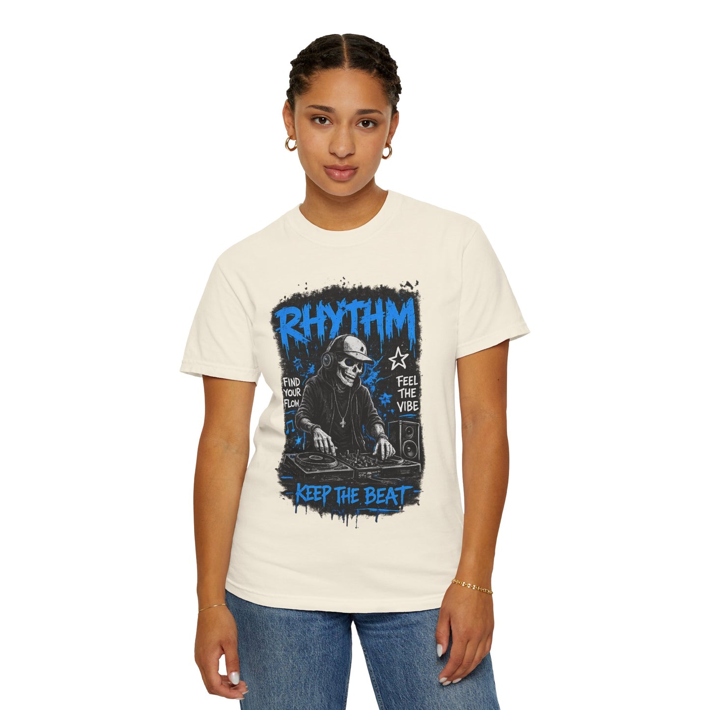 Rhythm DJ Skull Keep The Beat T-Shirt | Music Graphic Tee