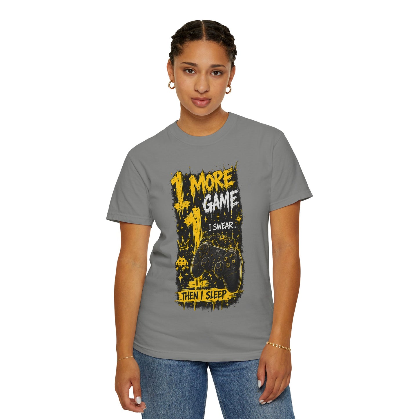Gaming T-Shirt — “1 More Game I Swear Then I Sleep” Graphic Tee