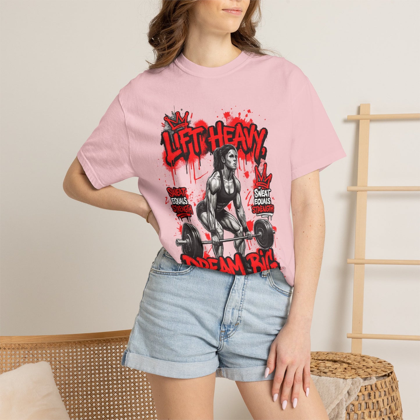 Lift Heavy Dream Big T-shirt | Female Deadlift Weightlifting Design