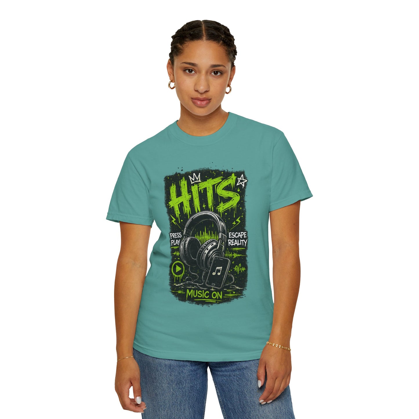Hits Headphones Graphic T-Shirt — Music On Streetwear Tee