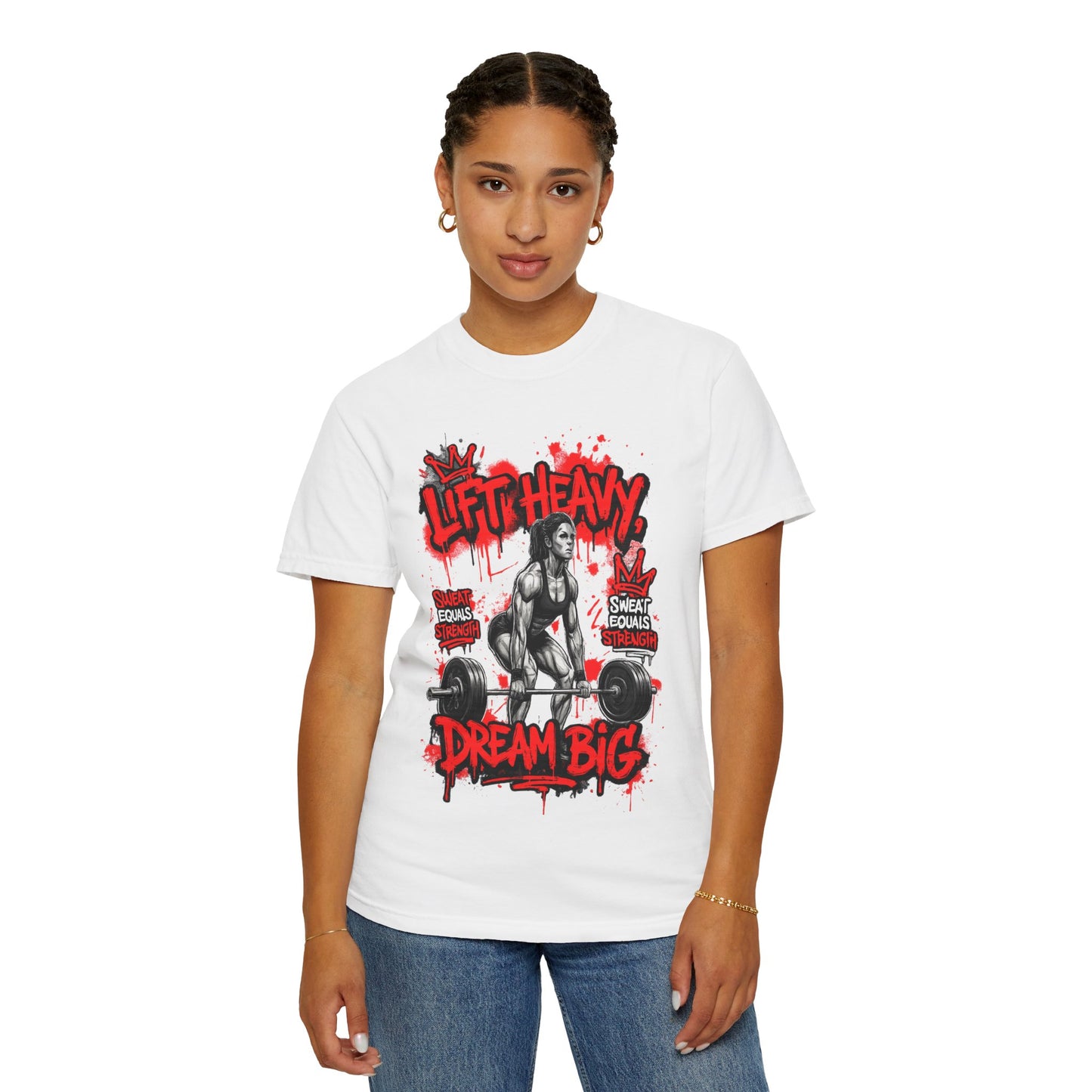 Lift Heavy Dream Big T-shirt | Female Deadlift Weightlifting Design