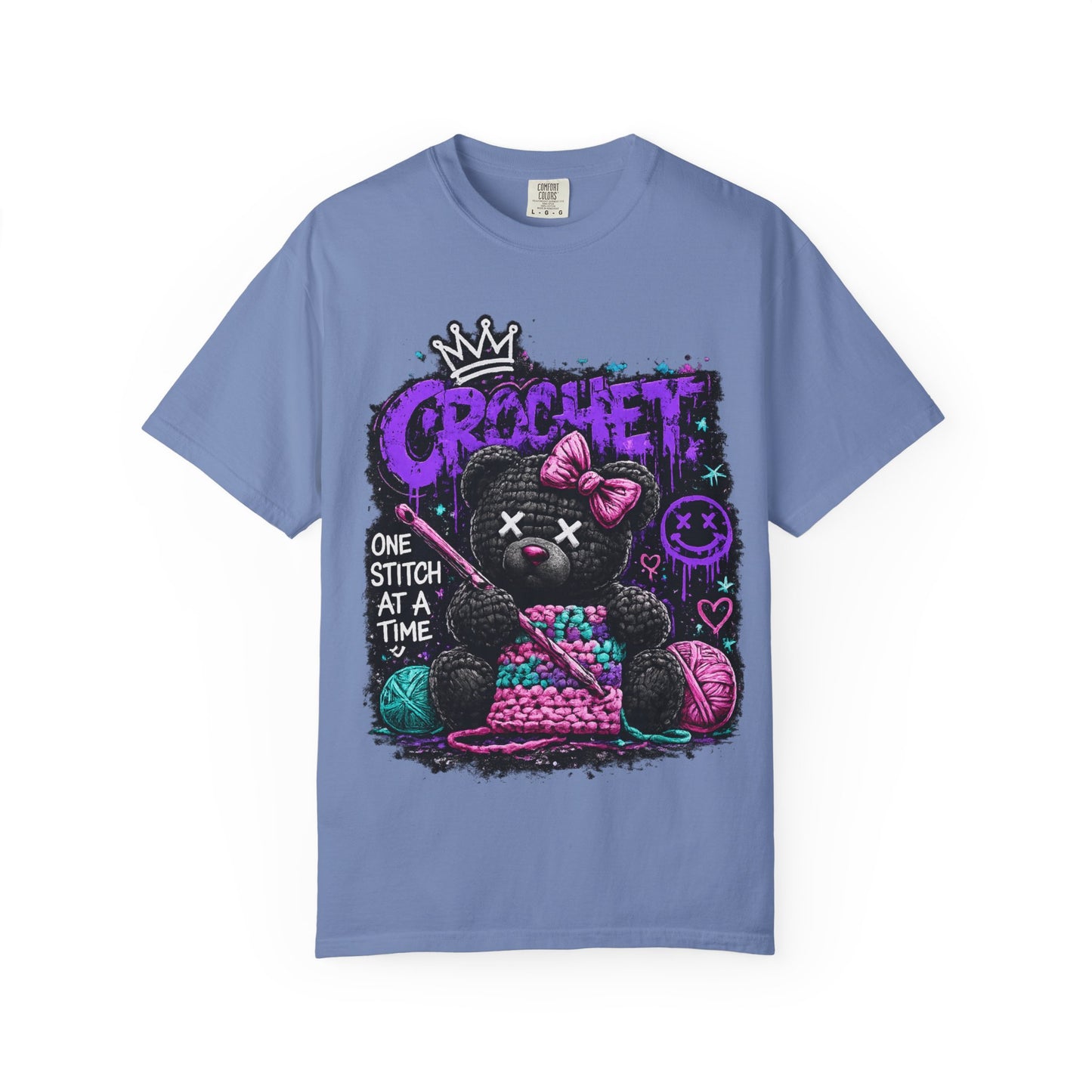 Crochet Voodoo Bear T-Shirt — "One Stitch at a Time" Crochet Graphic Tee