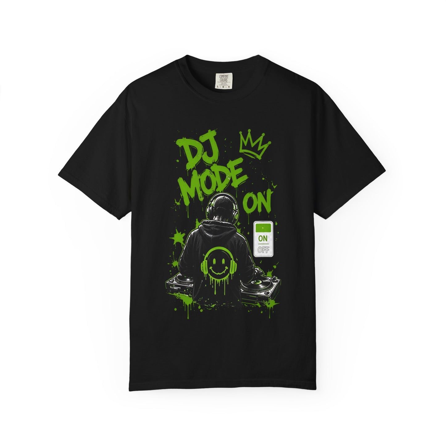DJ Mode On T-Shirt — Neon Green DJ Graphic Tee