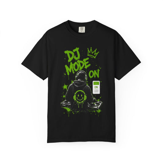 DJ Mode On T-Shirt — Neon Green DJ Graphic Tee