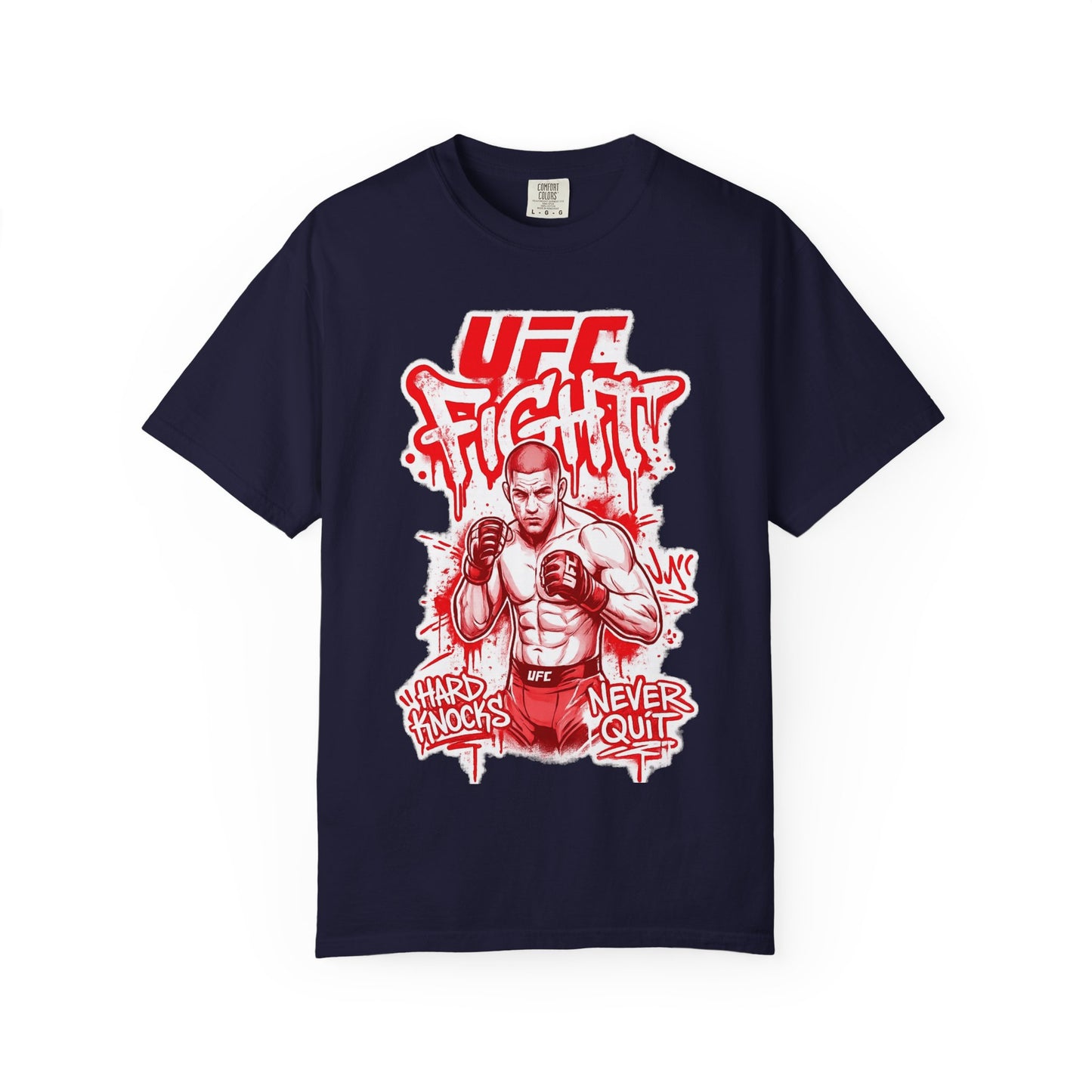 Fight Club MMA T-Shirt — 'UFC Fight' Graphic Tee, 'Hard Knocks Never Quit'