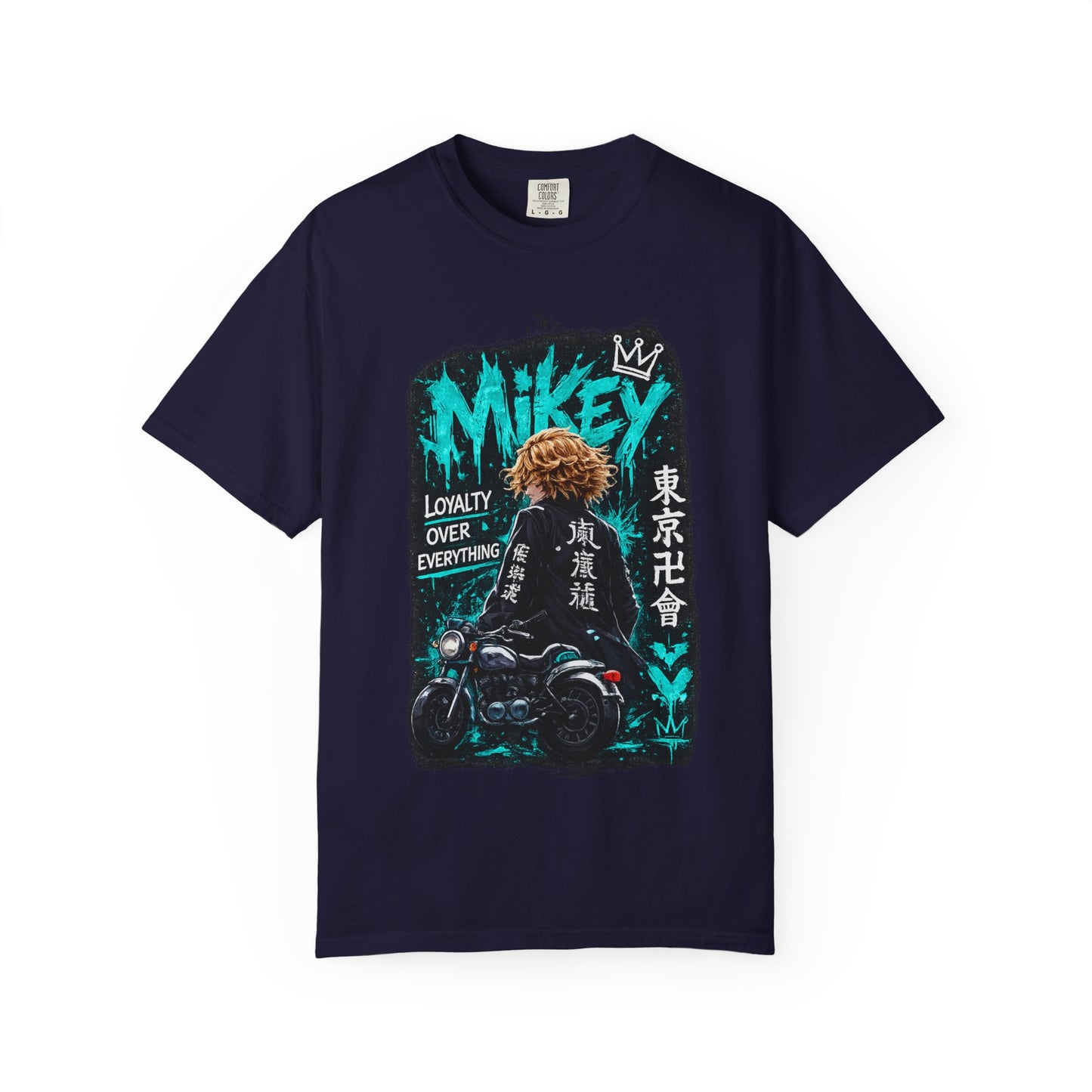 Mikey Motorcycle Graphic T-Shirt — "Loyalty Over Everything" Anime Streetwear