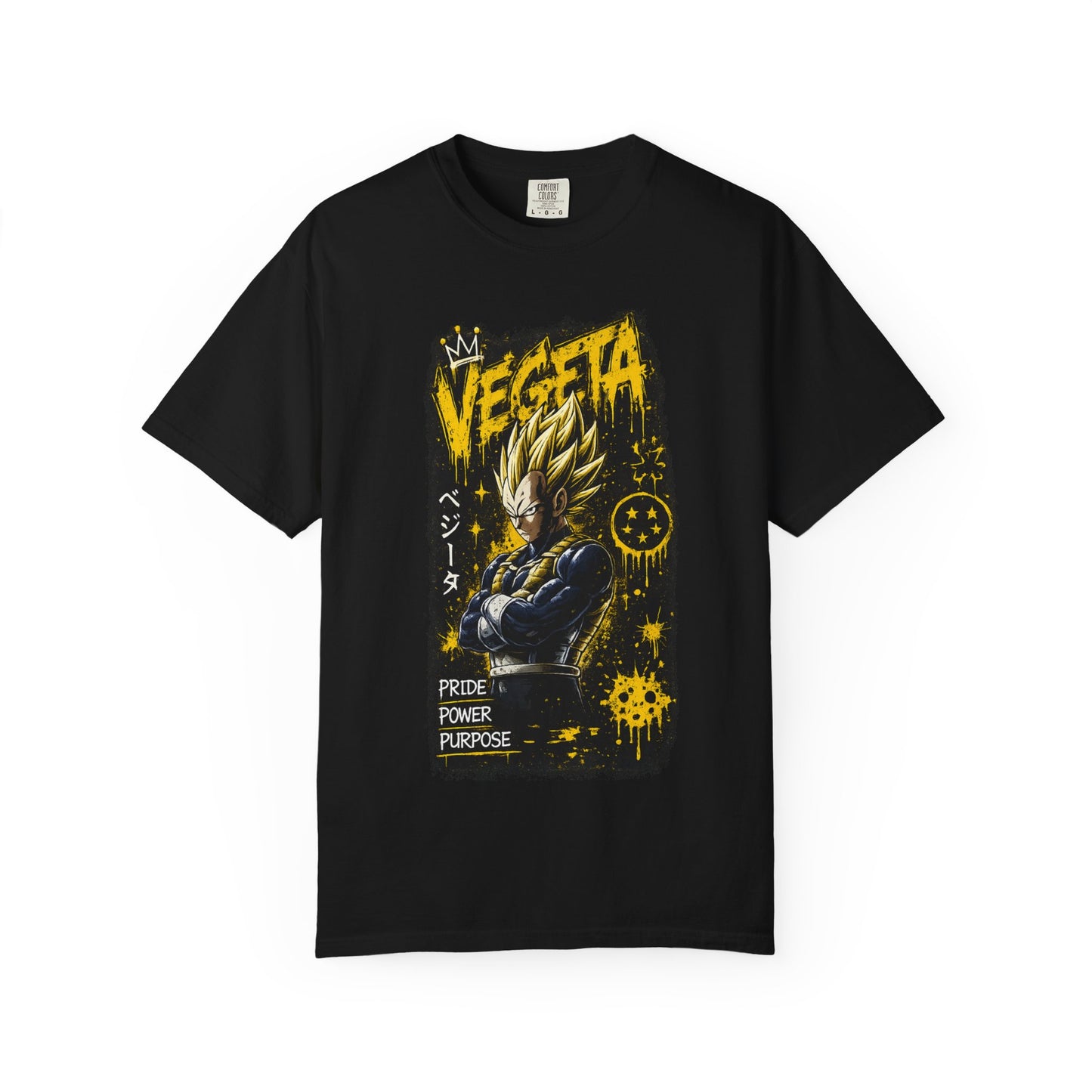 Vegeta Graphic T-Shirt — Pride Power Purpose Anime Tee