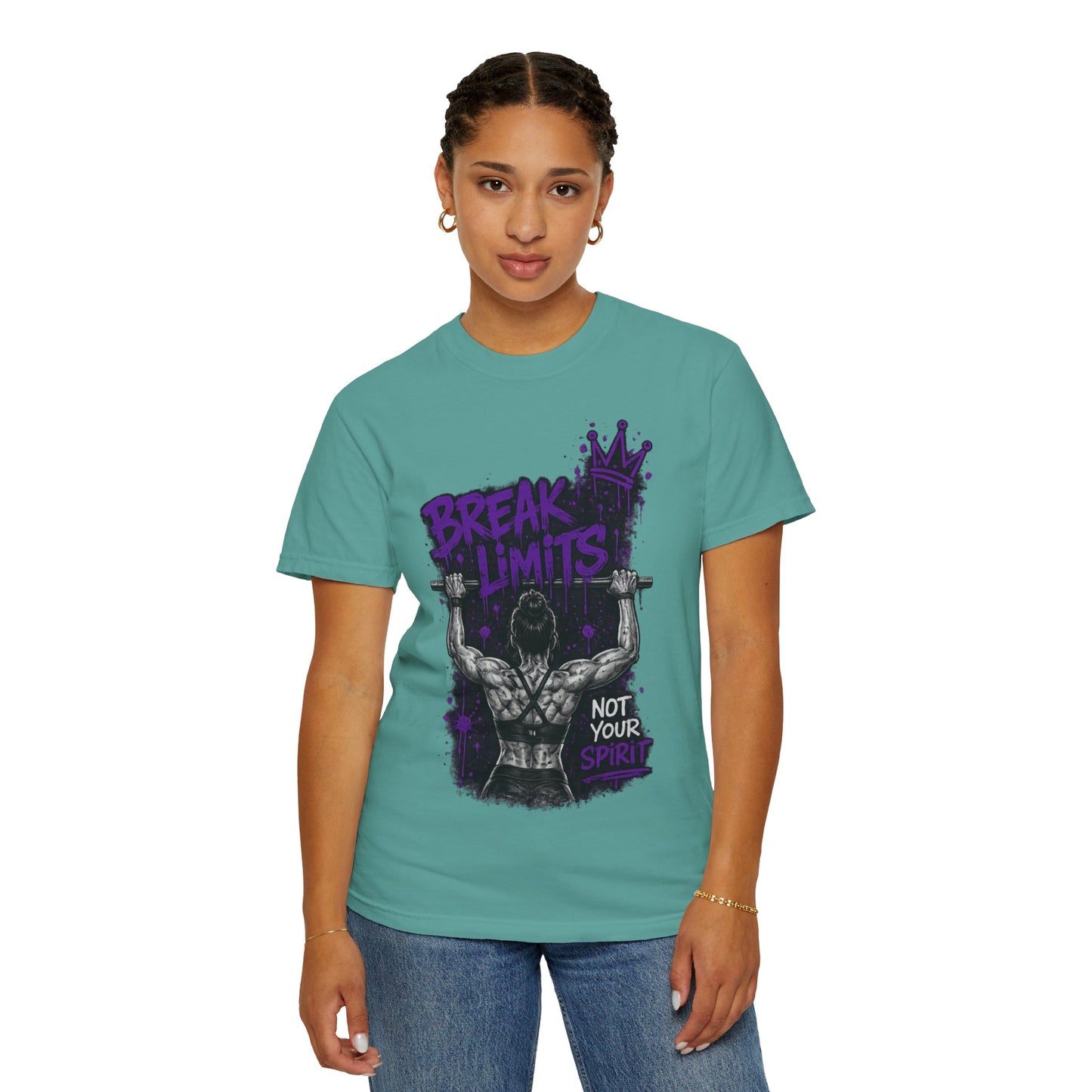 Break Limits Weightlifting T-Shirt – "Not Your Spirit" Gym Tee
