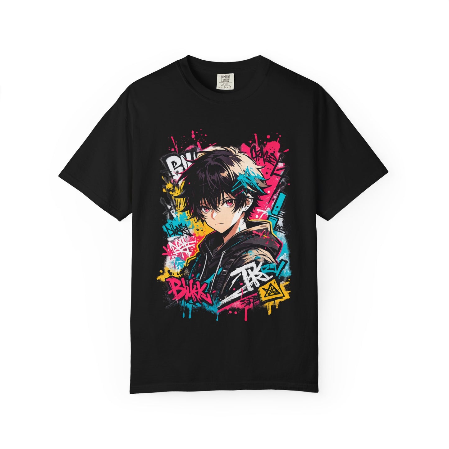 Anime Streetwear T‑Shirt — Graffiti Boy Graphic Tee