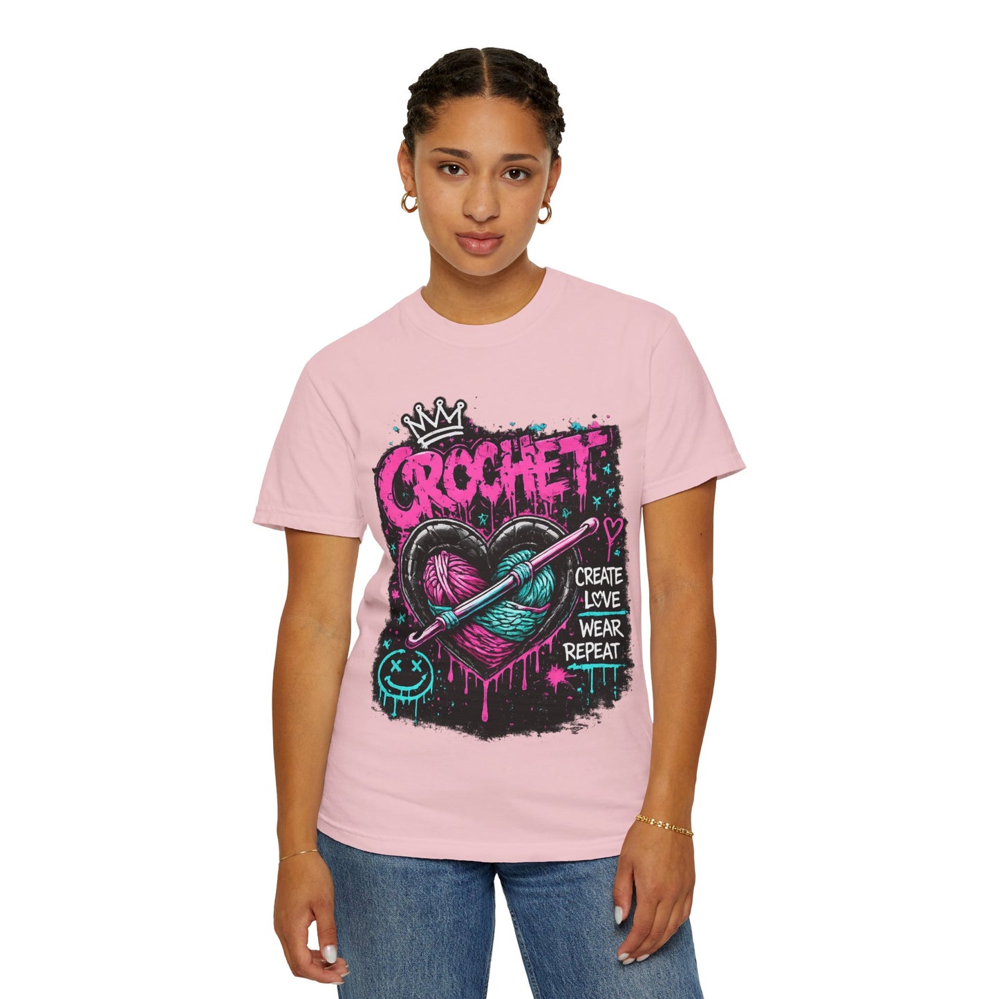Crochet Heart Graphic T-Shirt — Create Love Wear Repeat
