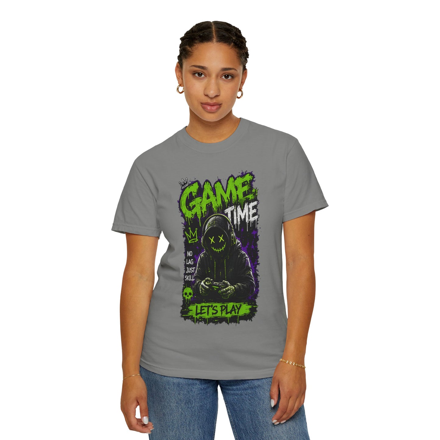 Gaming Graphic T-Shirt — "Game Time: Let’s Play" Neon Gamer Tee