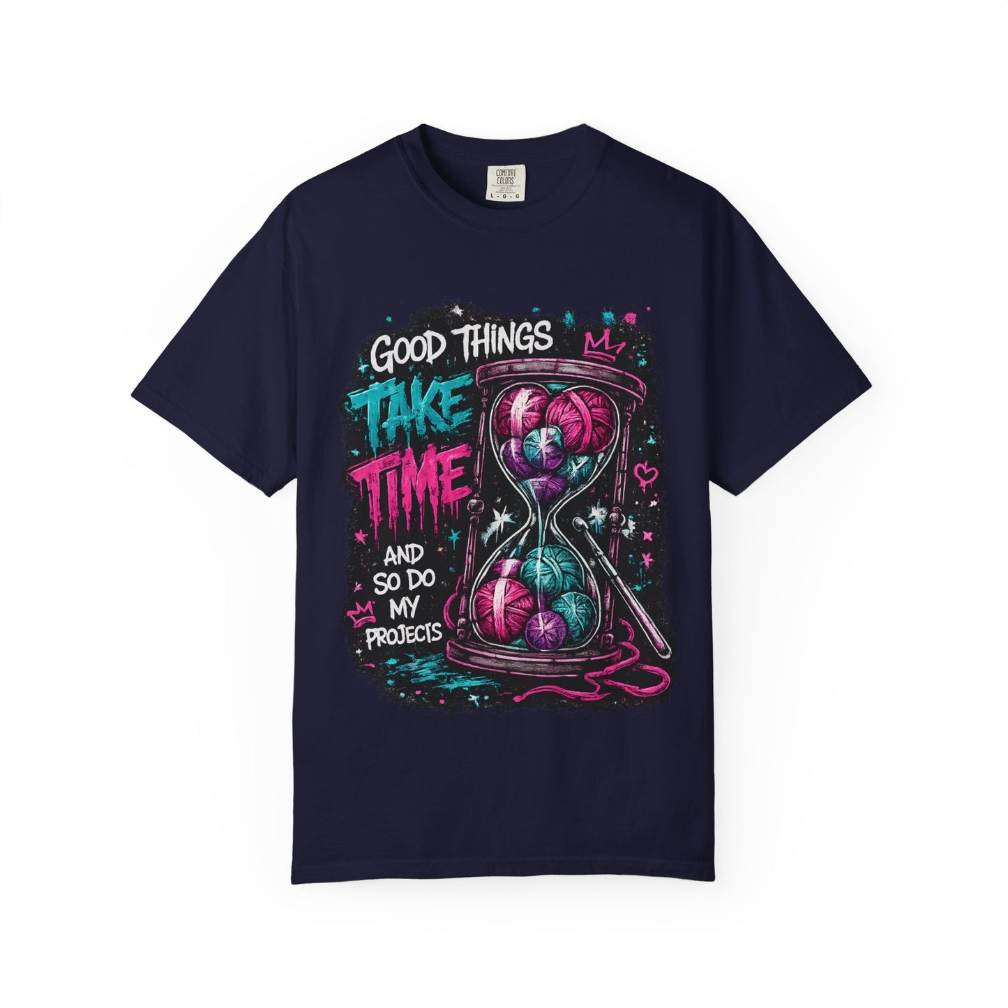 Motivational Hourglass T-Shirt — "Good Things Take Time" Graphic Tee