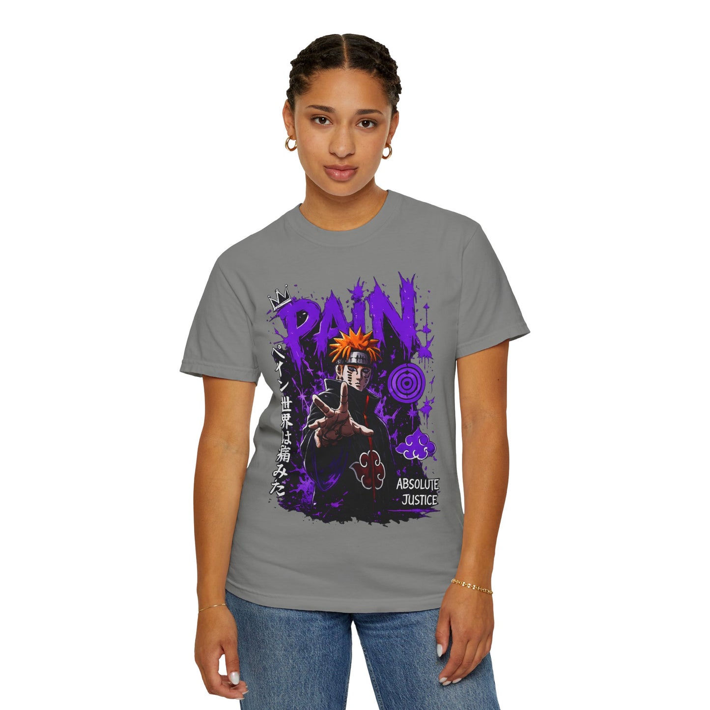 Anime Pain Graphic T-Shirt — 'Pain' & Akatsuki Design with Japanese Text