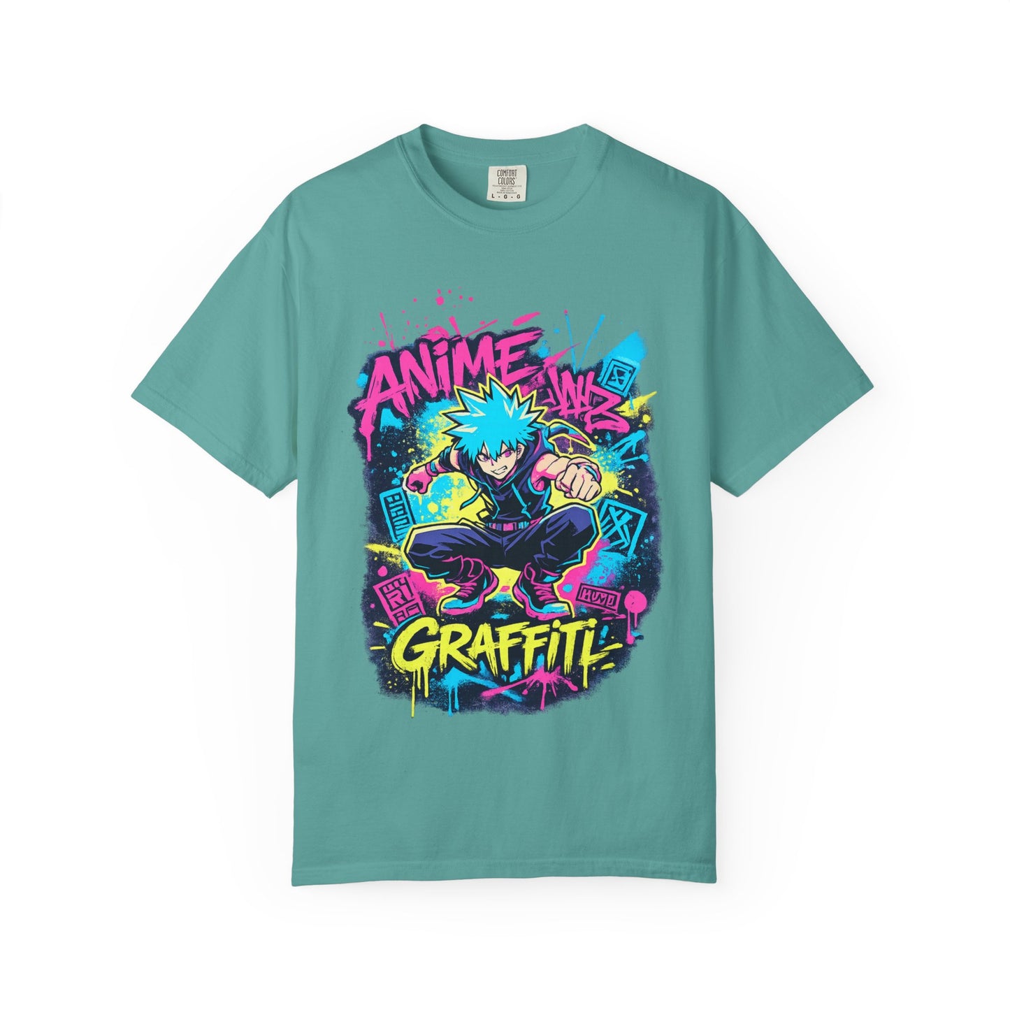 Anime Graffiti T-Shirt — Neon Street Art Skate Anime Design