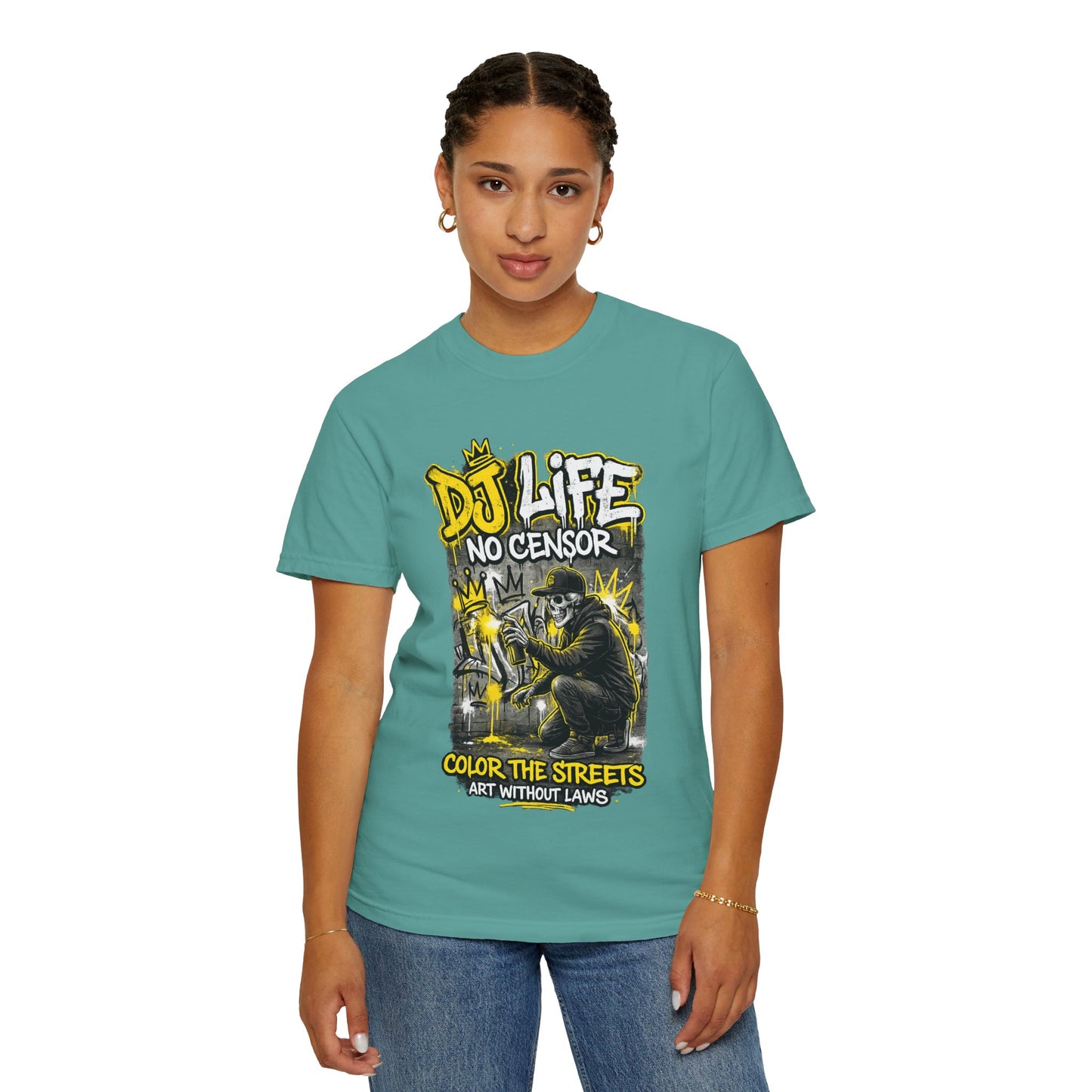 DJ Life No Censor Graphic T-Shirt — Street Art Gorilla "Color the Streets" Tee