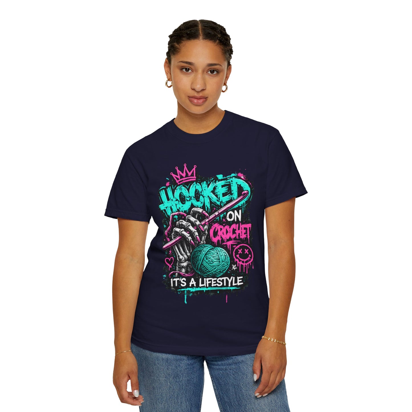 Hooked on Crochet T-Shirt — "It's a Lifestyle" Graphic Tee for Crochet Lovers