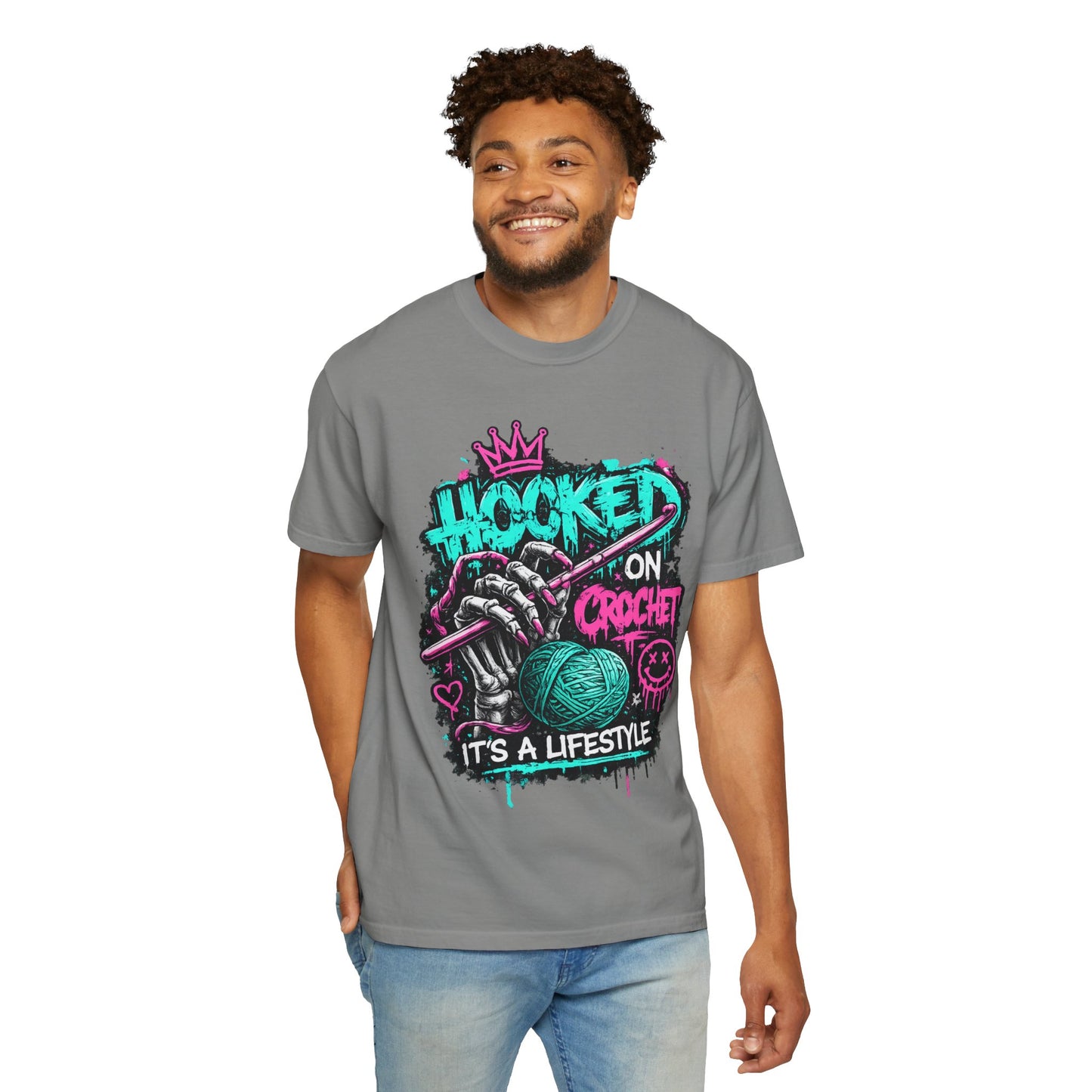 Hooked on Crochet T-Shirt — "It's a Lifestyle" Graphic Tee for Crochet Lovers