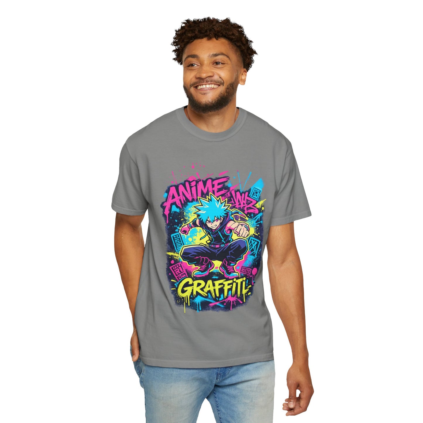 Anime Graffiti T-Shirt — Neon Street Art Skate Anime Design