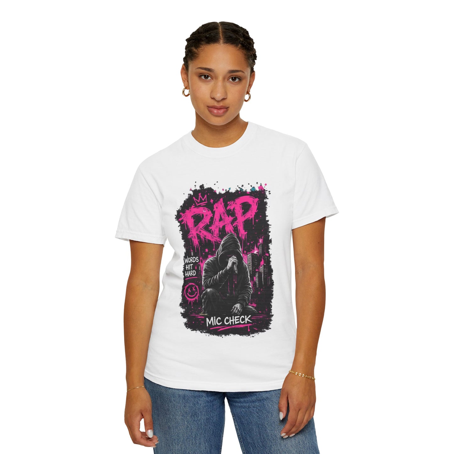 Rap Mic Check T-Shirt — Urban Hip-Hop Graphic Tee
