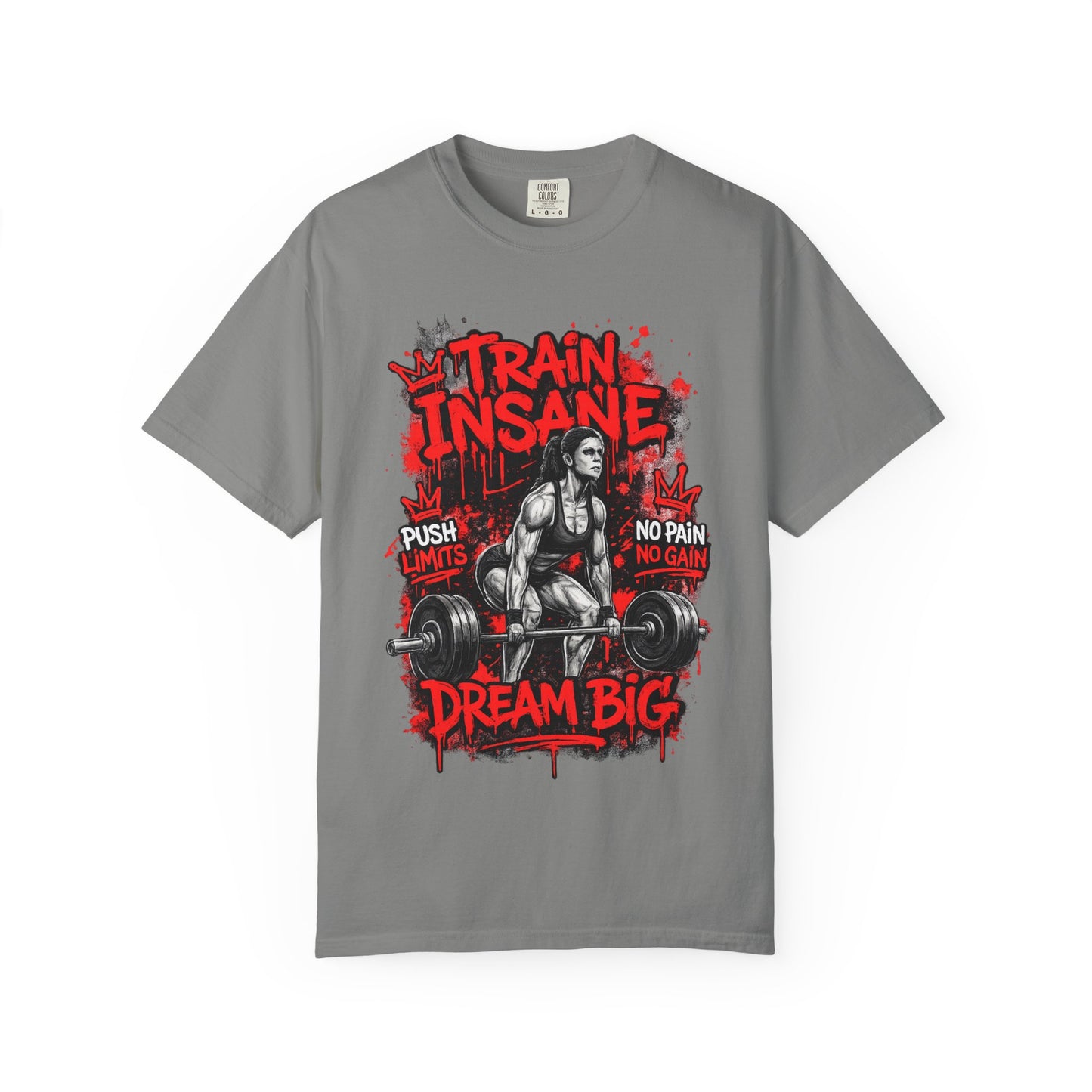 Train Insane Dream Big Gym T-Shirt — Motivational Weightlifting Tee