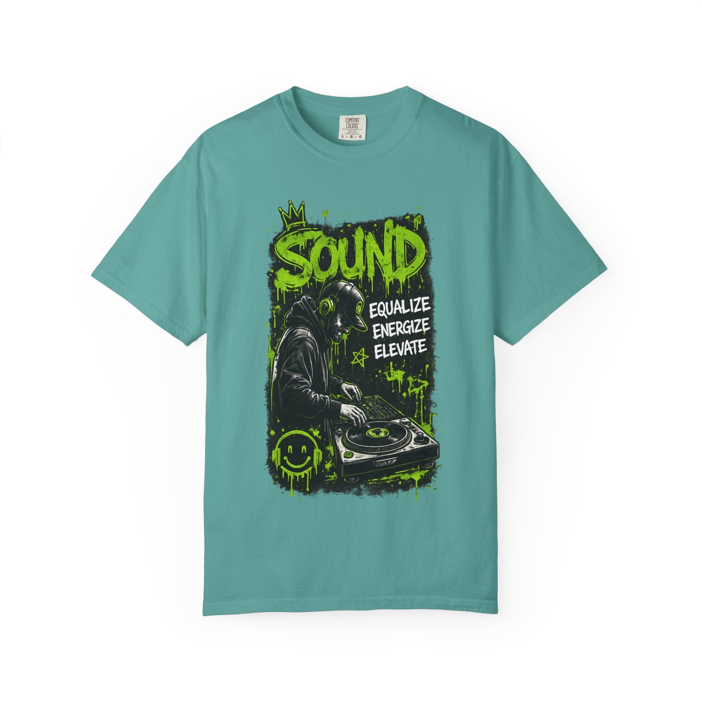 Sound DJ T-Shirt — "Sound: Equalize, Energize, Elevate" Graphic Tee