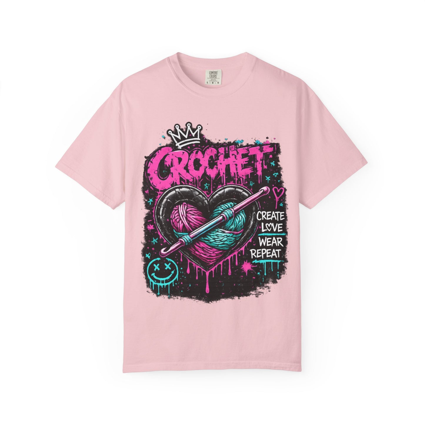 Crochet Heart Graphic T-Shirt — Create Love Wear Repeat