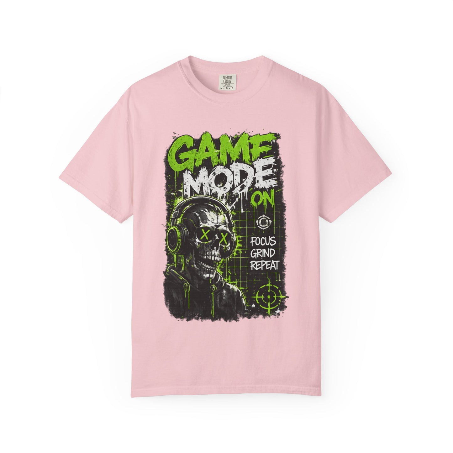 Game Mode On T-Shirt — Gamer Skull Graphic Tee (Focus Grind Repeat)