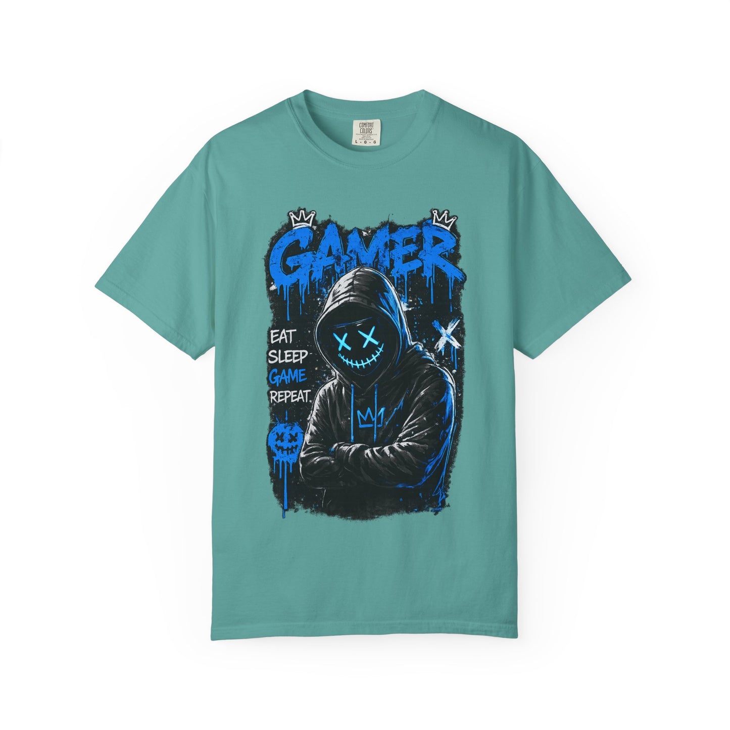 Gamer Hoodie Graphic T-Shirt — "Eat Sleep Game Repeat" Streetwear Tee
