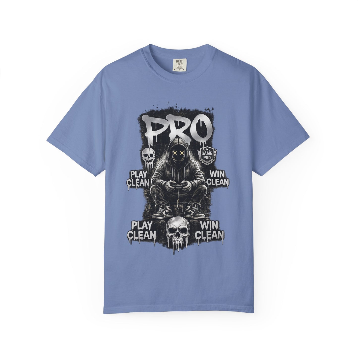 Pro Gamer Grim Reaper T-shirt | Play Clean Win Clean, Skull Controller Design