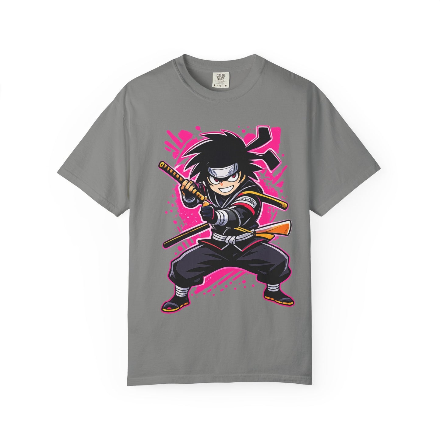 Ninja Warrior Graphic T-Shirt — Fierce Samurai Cartoon Tee for Anime Fans