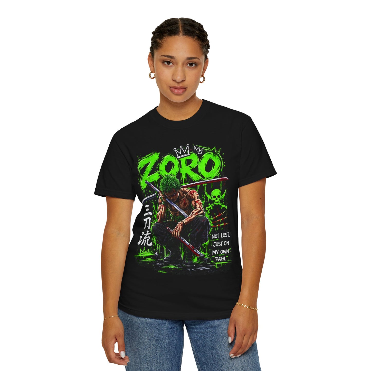 Zoro Anime Graphic T-Shirt — 'Not Lost, Just On My Own Path' Design