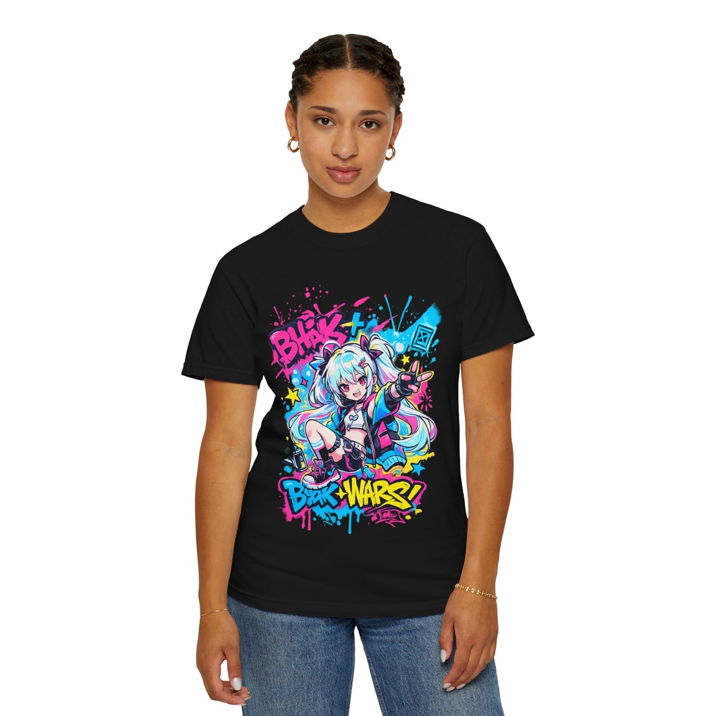 Anime Gamer Girl Graphic T-Shirt — "Blox Wars" Streetwear Tee
