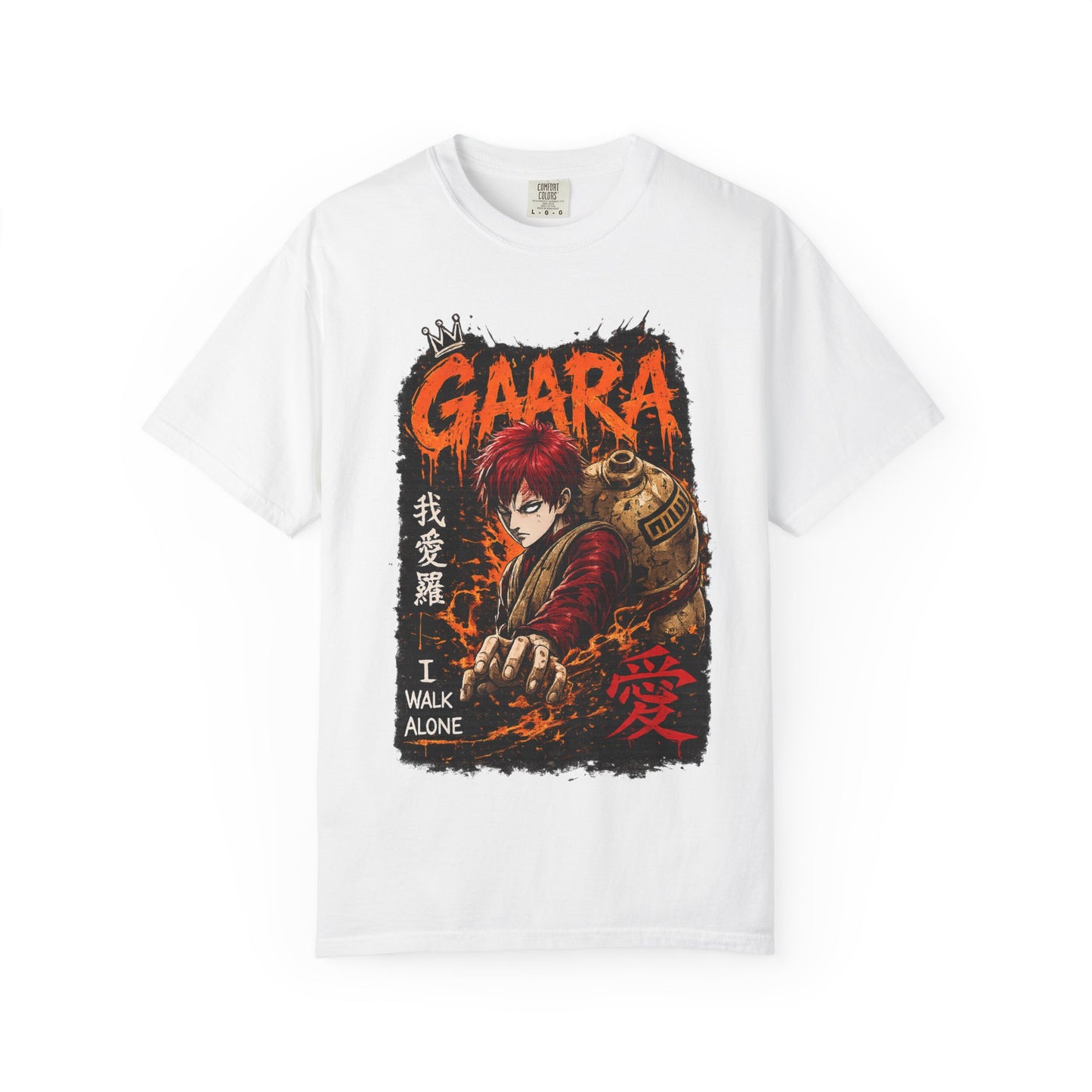 Anime Character Graphic T-Shirt — "I Walk Alone" Gaara Design