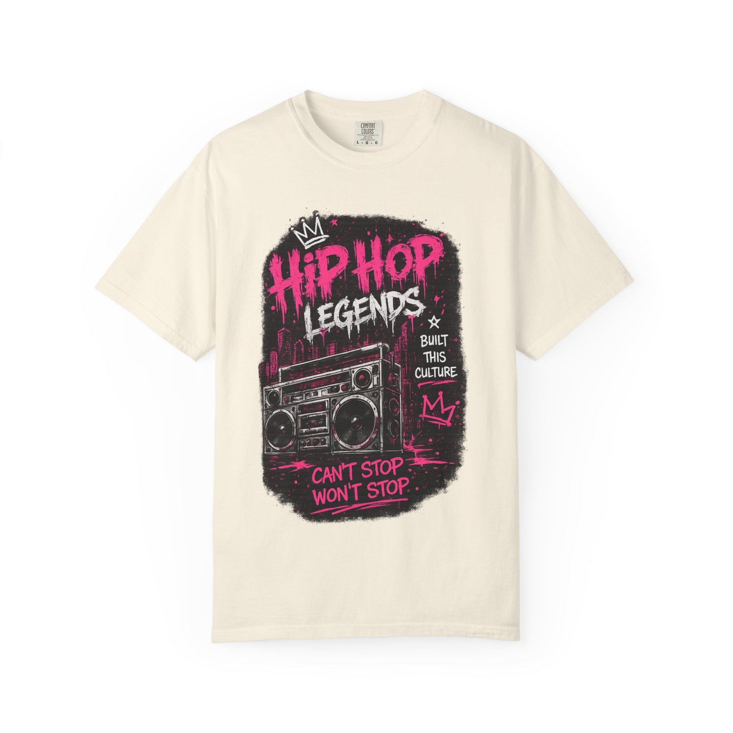 Hip Hop Legends Music T-Shirt — Can't Stop Won't Stop Retro Boombox Tee
