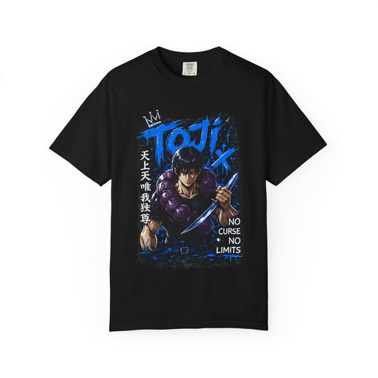 Toji Swordfighter Anime T-Shirt — 'No Curse, No Limits' Graphic Tee