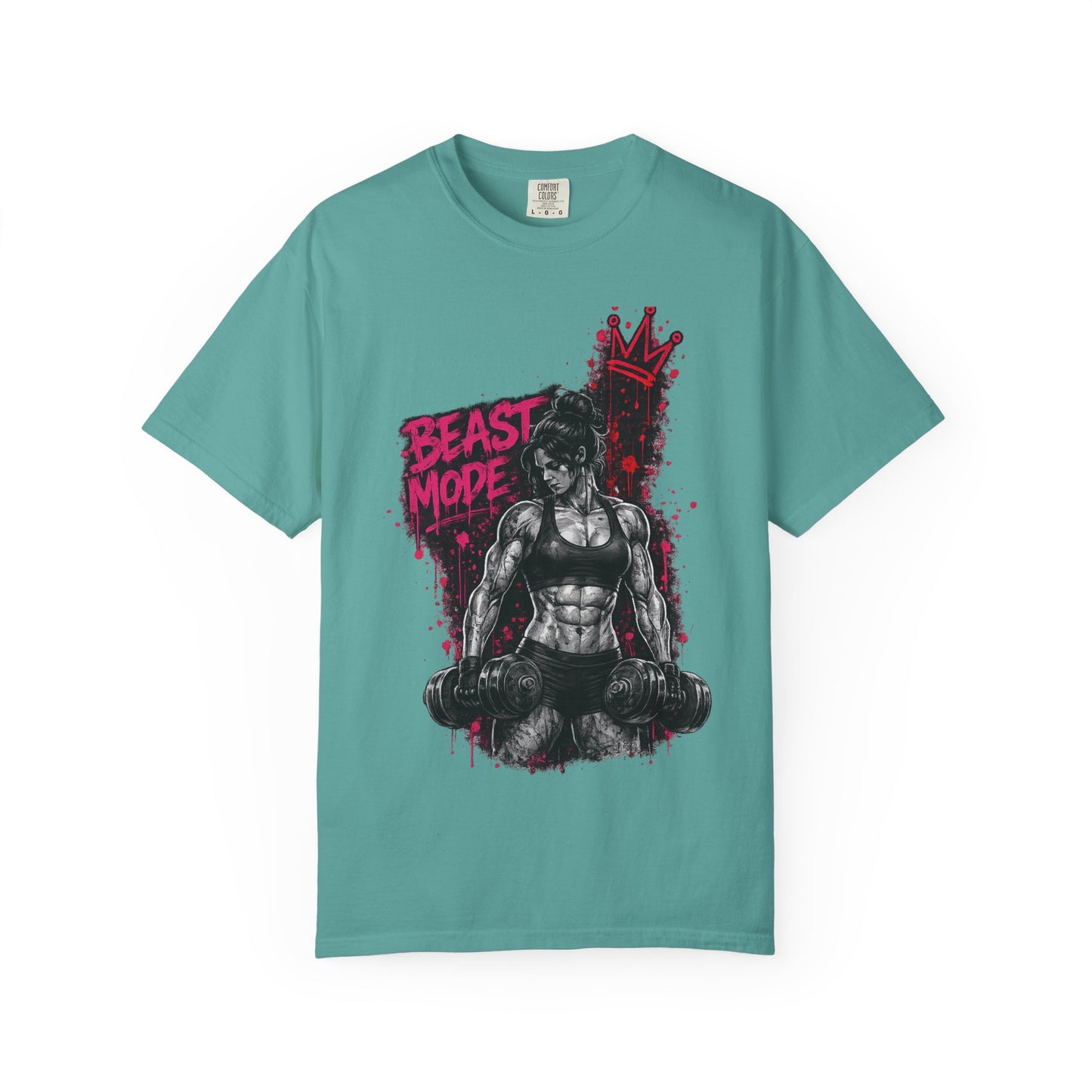 Beast Mode Crown T‑Shirt — Women's Fitness Graphic Tee