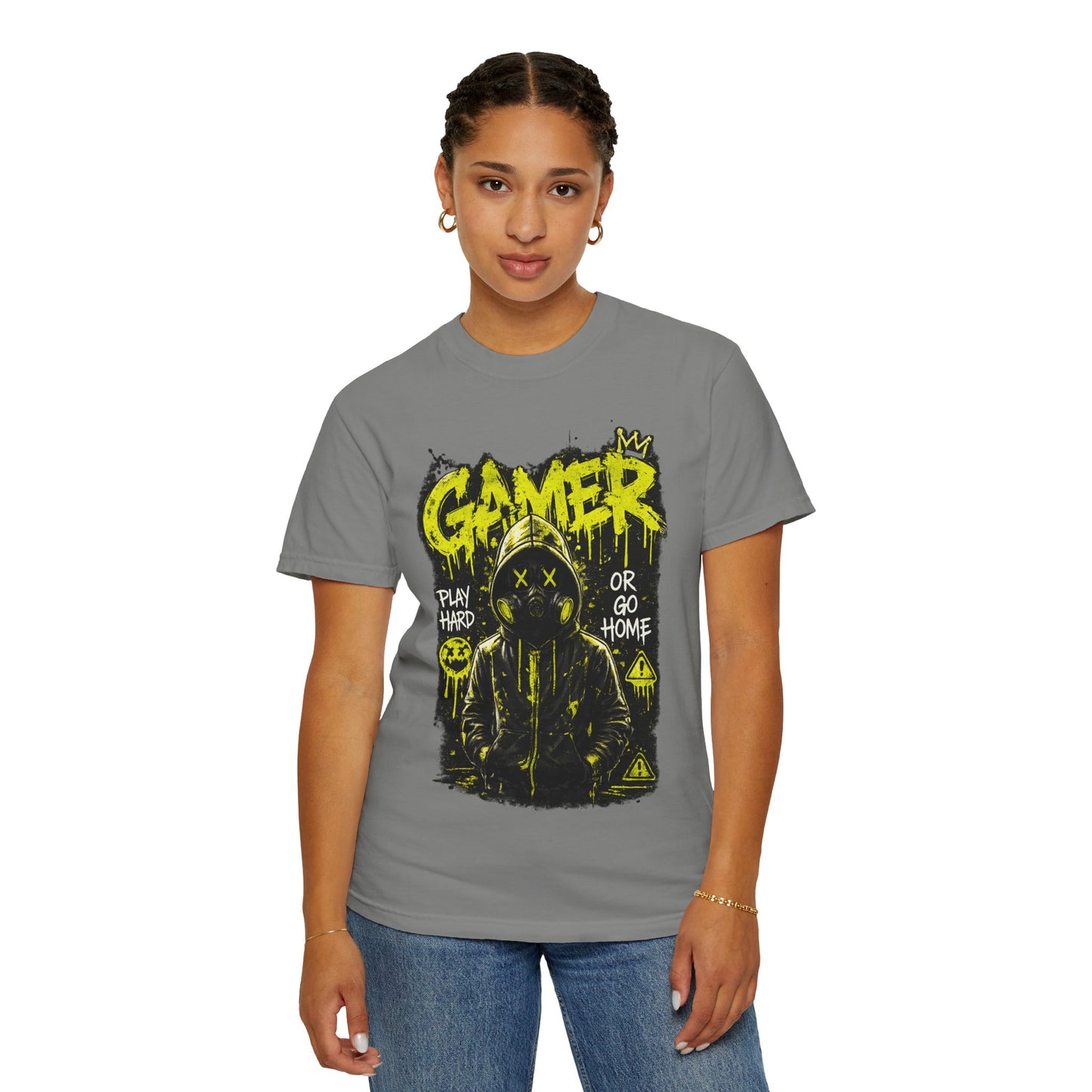 Gamer Graphic T-Shirt — "Play Hard or Go Home" Neon Streetwear