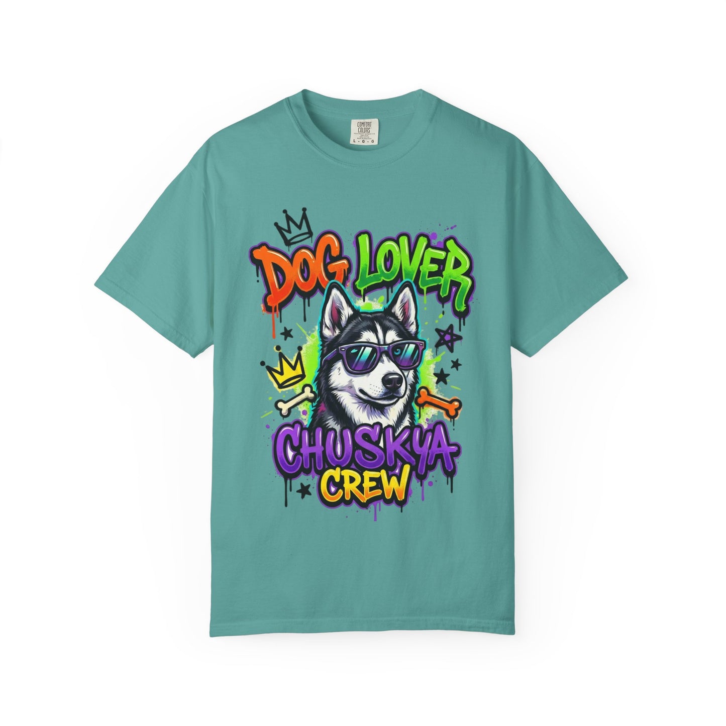 Dog Lover Husky Crew T-Shirt — Graphic Cool Husky Tee for Pet Owners