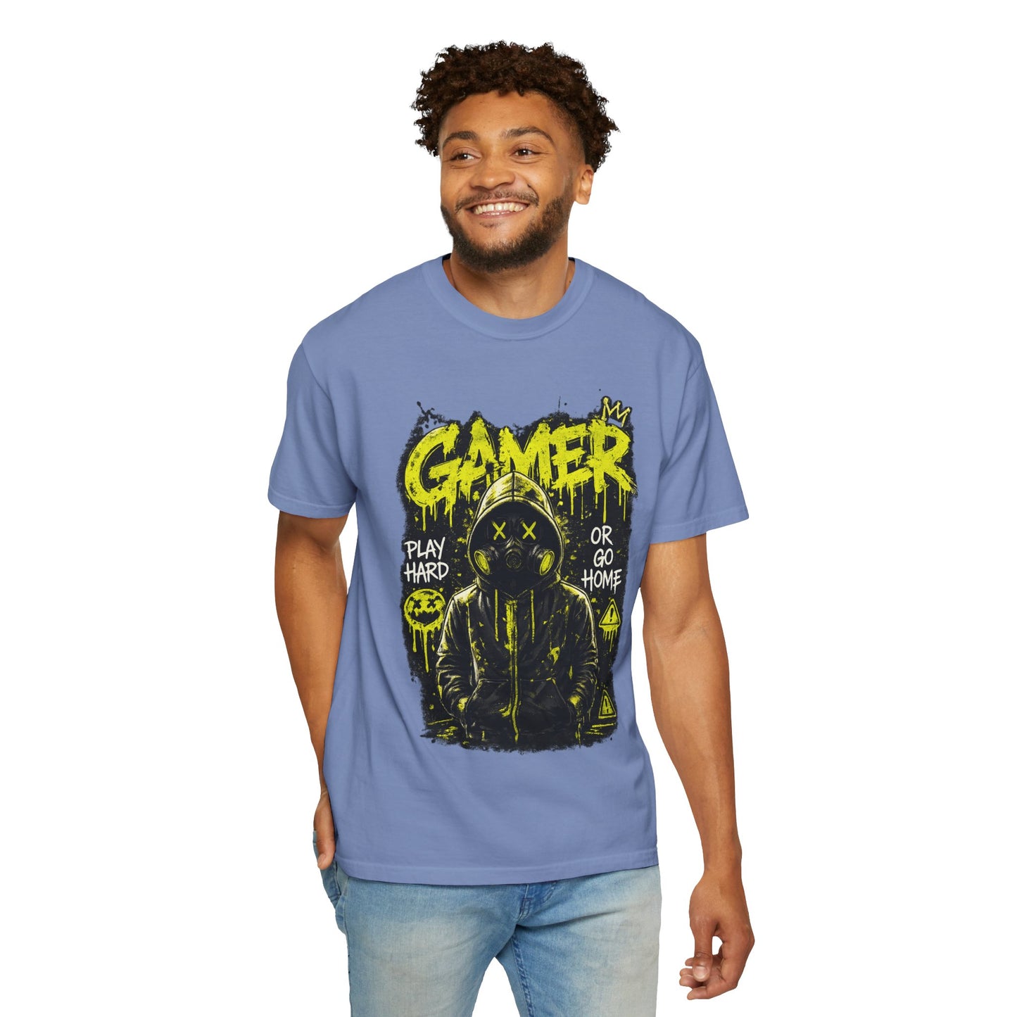 Gamer Graphic T-Shirt — "Play Hard or Go Home" Neon Streetwear