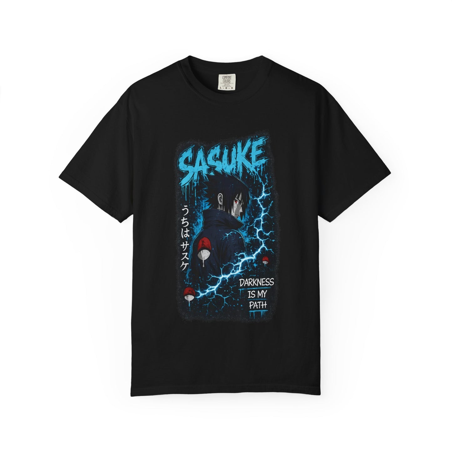 Sasuke Anime T-Shirt — "Darkness Is My Path" Graphic Tee