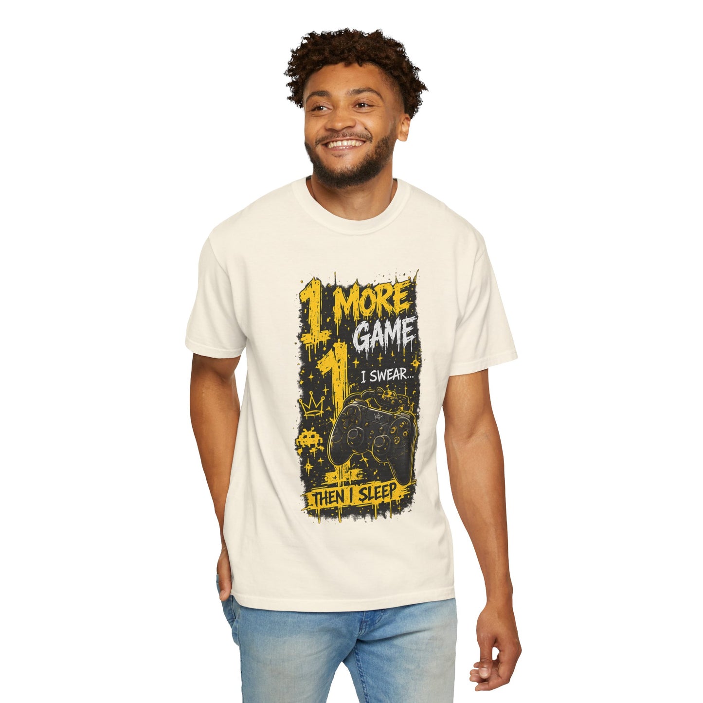 Gaming T-Shirt — “1 More Game I Swear Then I Sleep” Graphic Tee