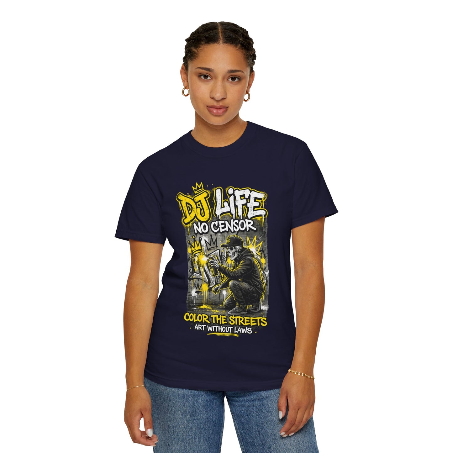 DJ Life No Censor Graphic T-Shirt — Street Art Gorilla "Color the Streets" Tee